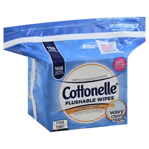 Image for Cottonelle Wipes, Hypoallergenic, Flushable,168ea from Harmon's Drug Store