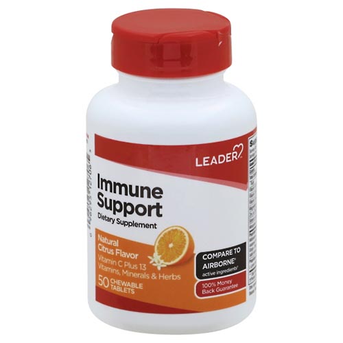 Image for Leader Immune Support, Natural Citrus Flavor, Chewable Tablets,50ea from Harmon's Drug Store