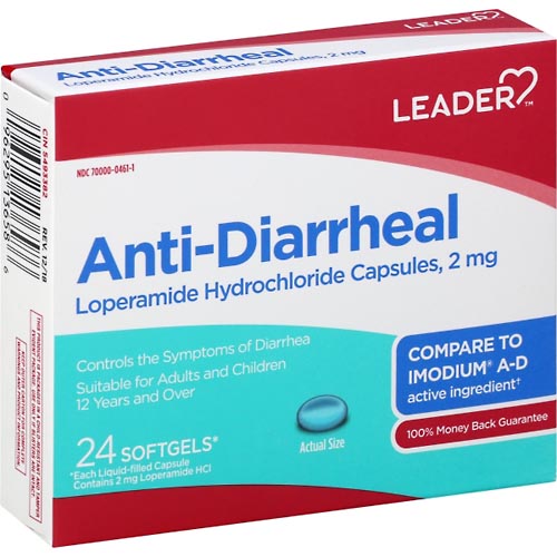 Image for Leader Anti-Diarrheal, Softgels,24ea from Harmon's Drug Store
