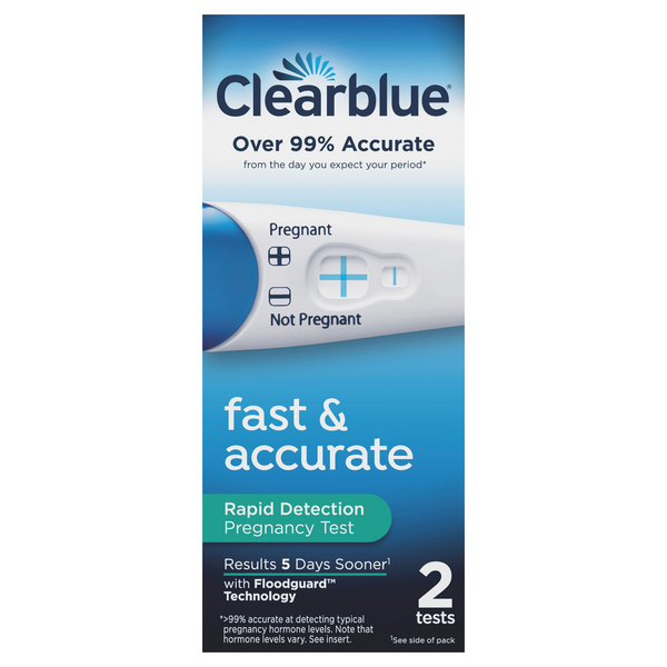 Image for Clearblue Pregnancy Test, Rapid Detection,2ea from Harmon's Drug Store